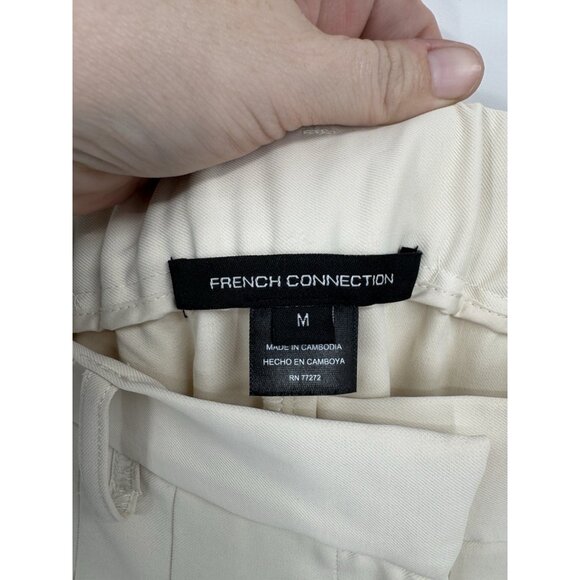 French Connection Wide Leg Trouser Women Medium Cream NEW Workwear - Picture 5 of 9